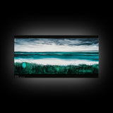 Ocean Waves, Blue Sea, Modern Coastal Art, Framed Canvas Print, Large Wall Art, Beach House Decor, Minimalist Art, Living Room Wall Art
