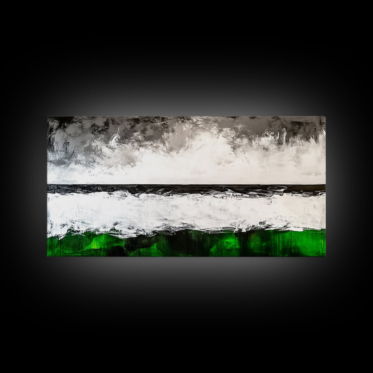 Stormy Coast, Black and White Seascape, Dramatic Ocean Art, Canvas Print, Coastal Home Decor, Minimalist Wall Art, Moody Living Room Art