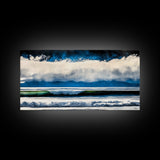 Ocean Waves, Abstract Seascape, Coastal Art, Large Wall Decor, Blue Wall Art, Modern Painting, Beach House, Canvas Print