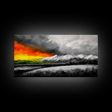 Sunset Over Mountains, Dramatic Sky, Nature Art, Colorful Landscape, Bold Wall Decor, Statement Piece, Living Room, Canvas Print