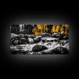 Fishing Art, River Scene, Nature Wall Art, Rustic Cabin Decor, Wildlife Painting, Framed Canvas Print, Lodge Wall Art, Autumn Landscape