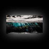 Underwater View, Ocean Depths, Abstract Seascape, Coastal Home Decor, Blue Water Art, Framed Canvas Print, Living Room Wall Art, Unique Art
