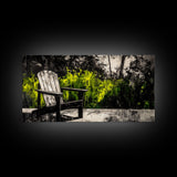 Adirondack Chair, Rustic Decor, Outdoor Art, Nature Print, Cabin Wall Art, Country Home Decor, Farmhouse Wall Art, Framed Canvas Print