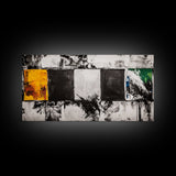 Abstract Blocks, Modern Geometric Art, Black and White Canvas Print, Colorful Wall Decor, Living Room Art, Framed Canvas Print