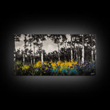 Forest Meadow, Wildflower Wall Art, Nature Canvas Print, Botanical Artwork, Rustic Home Decor, Fall Landscape, Living Room Wall Art