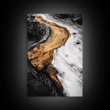 Driftwood, Rustic Nature Art, Framed Canvas Print, Black and White Photography, Earthy Tones, Beach House Decor, Minimalist Home Art