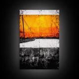 Sunset Sailboat, Nautical Art, Coastal Wall Decor, Warm Color Palette, Abstract Seascape, Modern Ocean Art, Vibrant Painting, Canvas Print