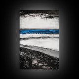 Coastal Shore, Beach Wall Art, Minimalist Seascape, Ocean Waves, Black and White Art, Nautical Decor, Relaxing Home Art, Canvas Print