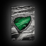 Emerald Pool, Abstract Geode, Nature Art, Textured Painting, Framed Canvas Print, Modern Earth Tones, Office Wall Art, Luxe Home Decor