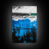 Ocean Waves, Abstract Seascape, Blue Wall Art, Coastal Decor, Modern Nautical, Large Wall Art, Living Room, Canvas Print, Gift Idea