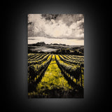 Vineyard Path, Rolling Hills, Rustic Landscape, Canvas Print, Country Farmhouse Art, Kitchen Wall Decor, Wine Lover Gift, Fall Vibes