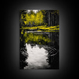 Forest Reflection, Nature Canvas Print, Black and White Photography, Zen Wall Art, Tranquil Home Decor, Modern Landscape Artwork