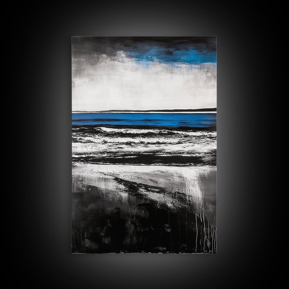 Ocean Waves, Minimalist Coastal Art, Seaside Wall Decor, Contemporary Beach Scene, Modern Home Artwork, Canvas Print
