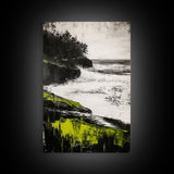 Coastal Cliffs, Ocean Waves, Seascape Art, Nature Wall Decor, Modern Coastal Print, Beach House Art, Framed Canvas Print, Living Room Art