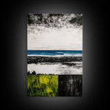 Ocean Horizon, Modern Seascape, Coastal Wall Art, Blue Waters, Black and White Art, Framed Canvas Print, Living Room Decor, Minimalist Art