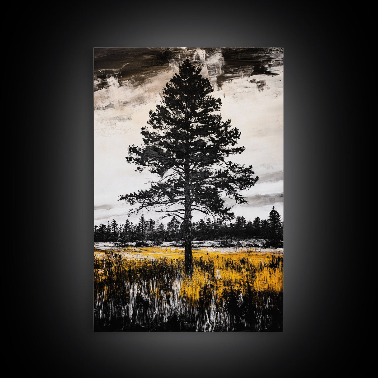 Lone Tree, Rustic Wall Art, Black and White Decor, Canvas Print, Nature Landscape, Country Home Art, Minimalist Design, Bedroom Art