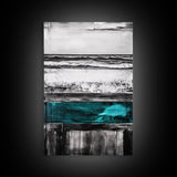 Ocean Waves, Modern Coastal Art, Textured Beach Scene, Nautical Wall Decor, Relaxing Living Room Art, Framed Canvas Print