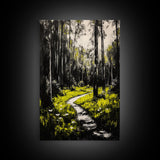 Forest, path, nature, light, Canvas Print, scenic landscape, peaceful art, living room wall art, nature lover gift, modern rustic home decor
