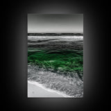 Ocean Waves, Coastal Wall Art, Beach House Decor, Canvas Print, Nautical Artwork, Minimalist Seascape, Blue and Green Painting