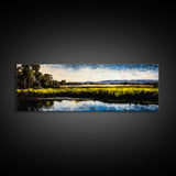 Serene River, Nature Landscape, Framed Canvas Print, Rustic Wall Art, Countryside Decor, Living Room Wall Art, Modern Farmhouse Style