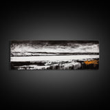 Moody Lake, Black and White Landscape, Canvas Print, Rustic Wall Art, Cabin Decor, Modern Minimalist Art, Office Artwork