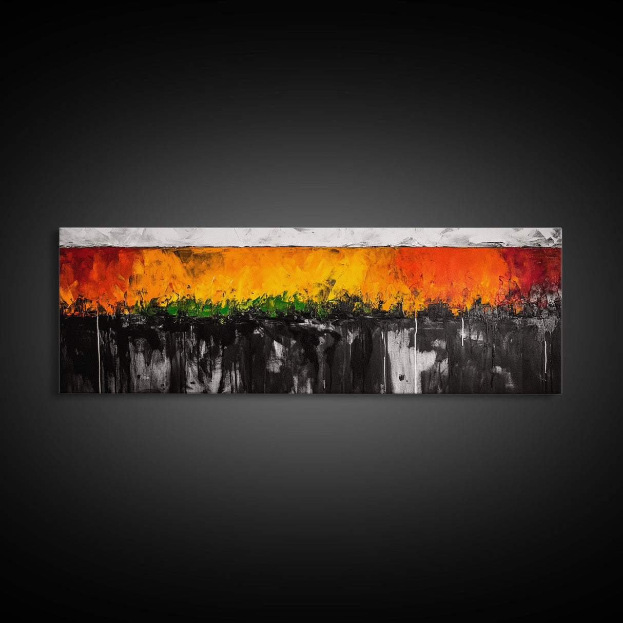 Fiery Abstract, Autumn Tones, Modern Expressionist, Framed Canvas Print, Fall Home Decor, Contemporary Art, Bold Wall Art, Statement Piece