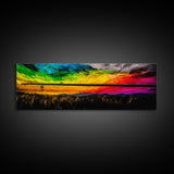 Fishing at Sunset, Rustic Cabin Decor, Lake House Art, Canvas Print, Outdoor Enthusiast Gift, Nature Lover, Vibrant Sky Painting