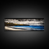 Rocky Shoreline, Stormy Coast, Ocean View, Coastal Canvas Print, Moody Landscape, Framed Canvas Print, Living Room Art, Nature Wall Decor