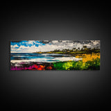 Abstract Landscape, Black White Green, Minimalist Art, Modern Wall Decor, Framed Canvas Print, Nature Inspired, Large Statement Art