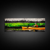 Kayak Adventure, Outdoor Canvas Print, River Wall Art, Nature Inspired, Sports Decor, Modern Home Art, Living Room Canvas Print