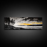 Sunset Landscape Art, Moody Sky Print, Nature Wall Decor, Mountain View Artwork, Rustic Home Decor, Warm Tones, Canvas Print