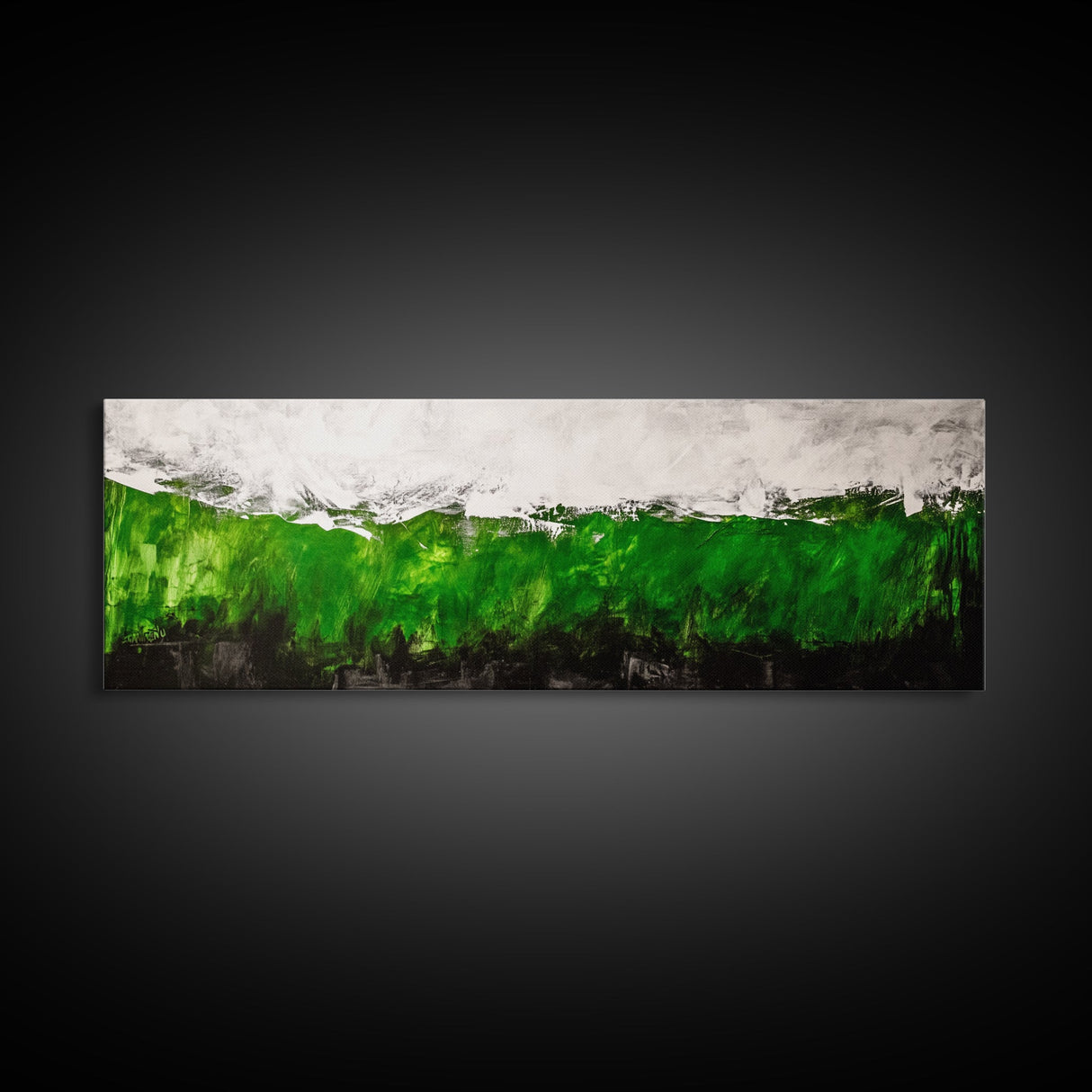 Abstract Green, Modern Minimalist Art, Textured Nature Print, Earthy Wall Decor, Framed Canvas Print, Office Wall Art, Contemporary Home Decor
