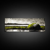 Abstract Hill, Nature Art, Landscape Painting, Contemporary Wall Decor, Framed Canvas Print, Office Wall Art, Earthy Tones, Minimalist Design