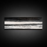 Monochrome Waves, Black and White Seascape, Ocean Art, Canvas Print, Minimalist Home Decor, Modern Coastal Wall Art