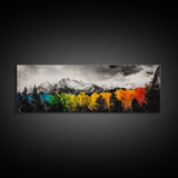 Autumn Colors, Vibrant Mountain Art, Seasonal Landscape, Framed Canvas Print, Nature Wall Art, Cabin Decor, Large Print