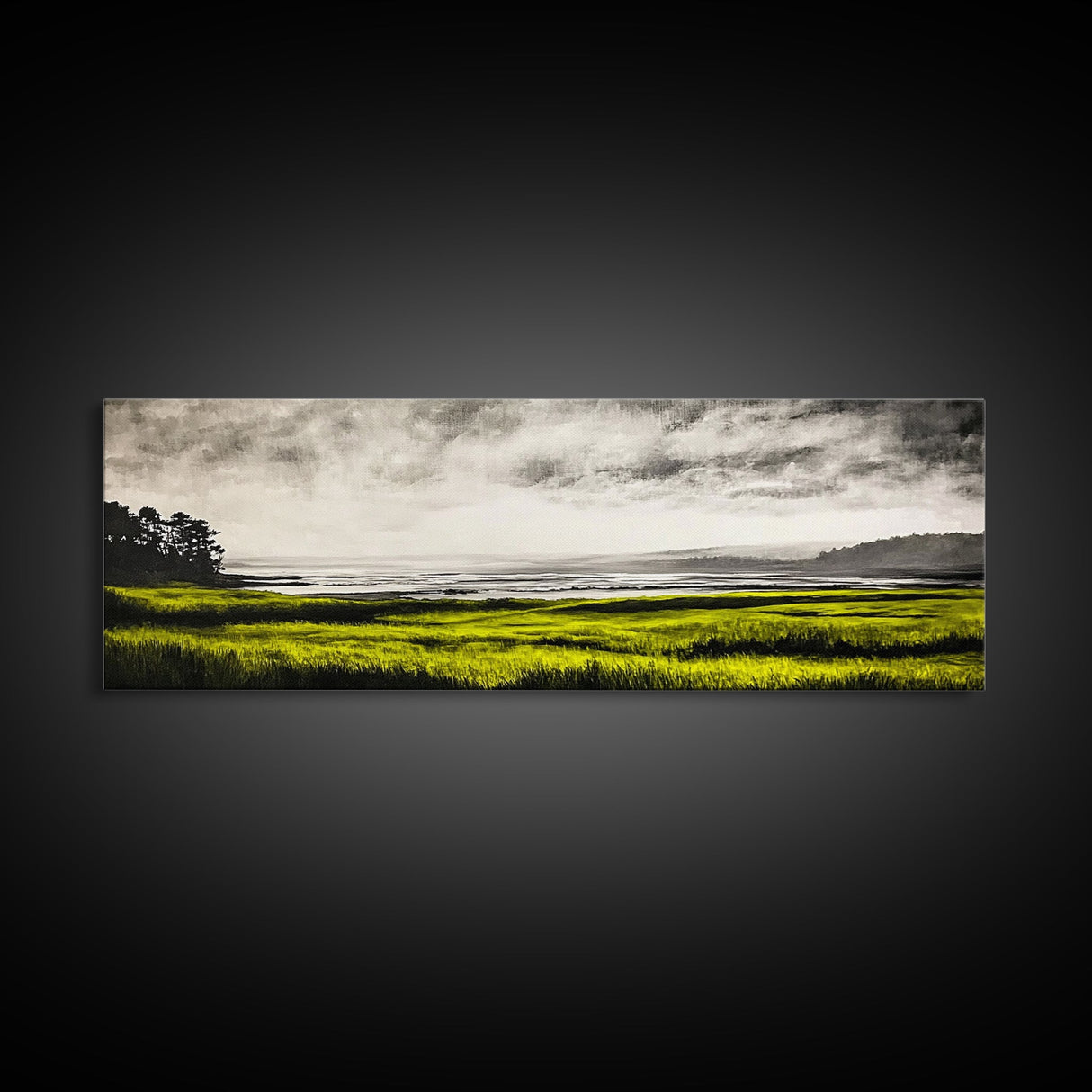 Rolling Hills, Golden Grasslands, Nature Painting, Framed Canvas Print, Rustic Decor, Large Landscape Art, Serene Home Wall Art