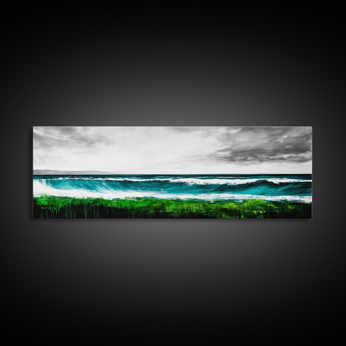 Ocean Waves, Seascape Art, Coastal Decor, Beach House, Framed Canvas Print, Large Wall Art, Modern Nautical, Living Room Art