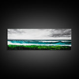 Ocean Waves, Seascape Art, Coastal Decor, Beach House, Framed Canvas Print, Large Wall Art, Modern Nautical, Living Room Art