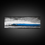 Blue Wave, Stormy Ocean, Abstract Seascape, Beach Home Decor, Canvas Print, Coastal Wall Art, Minimalist Style, Bedroom Artwork