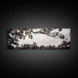 Black White, Dripping Leaves, Modern Art, Framed Canvas Print, Minimalist Decor, Neutral Wall Art, Living Room Wall Art, Monochrome Nature Scene