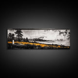Mountain View, Misty Landscape, Rustic Wall Art, Black and White Print, Nature Inspired Art, Bedroom Decor, Framed Canvas Print, Gift