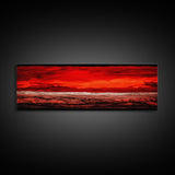 Red Sky, Abstract Desert Art, Bold Landscape, Dramatic Sunset, Earthy Tones, Modern Southwest Decor, Framed Canvas Print
