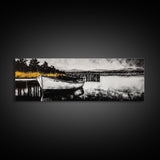 Rustic Boat, Black and White, Nautical Wall Art, Coastal Home Decor, Lake House Art, Large Wall Art, Framed Canvas Print, Living Room Art