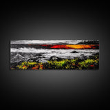 Sunset Lake, Autumn Landscape, Framed Canvas Print, Fall Wall Art, Rustic Home Decor, Large Nature Art, Living Room Artwork, Modern Painting