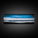 Ocean Wave, Coastal Seascape, Framed Canvas Print, Nautical Wall Art, Beach House Decor, Blue Wave Painting, Living Room Artwork, Minimalist Art