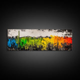 Desert Cactus, Colorful Southwest Art, Boho Wall Decor, Rustic Western Style, Abstract Painting, Framed Canvas Print, Living Room Wall Art