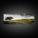 Rolling Hills, Nature Wall Art, Country Landscape Painting, Warm Autumn Tones, Rustic Home Decor, Framed Canvas Print, Living Room