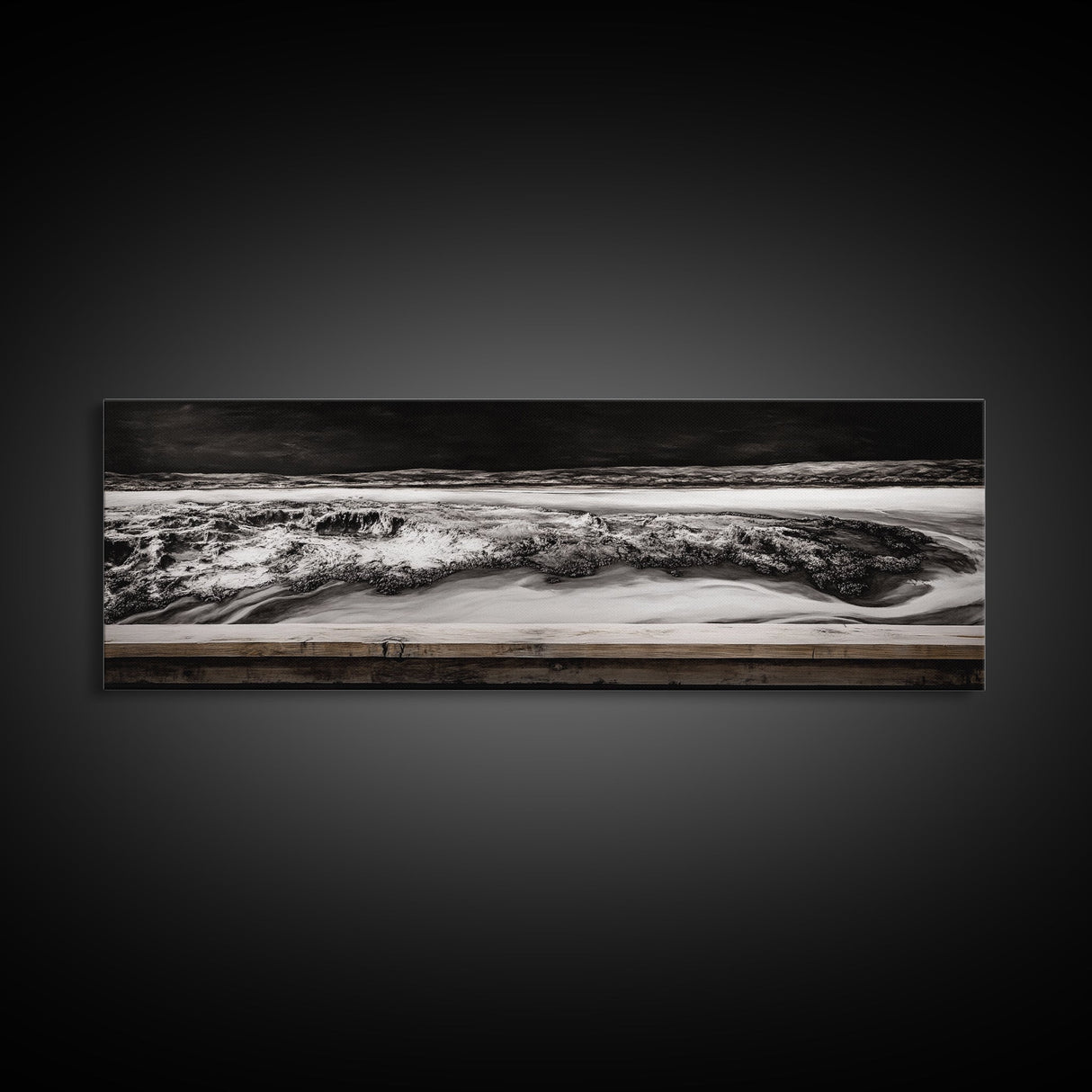 Monochrome, Ocean Waves, Black and White, Canvas Print, Dramatic Seascape, Modern Wall Art, Bedroom Decor, Large Wall Art, Minimalist Art