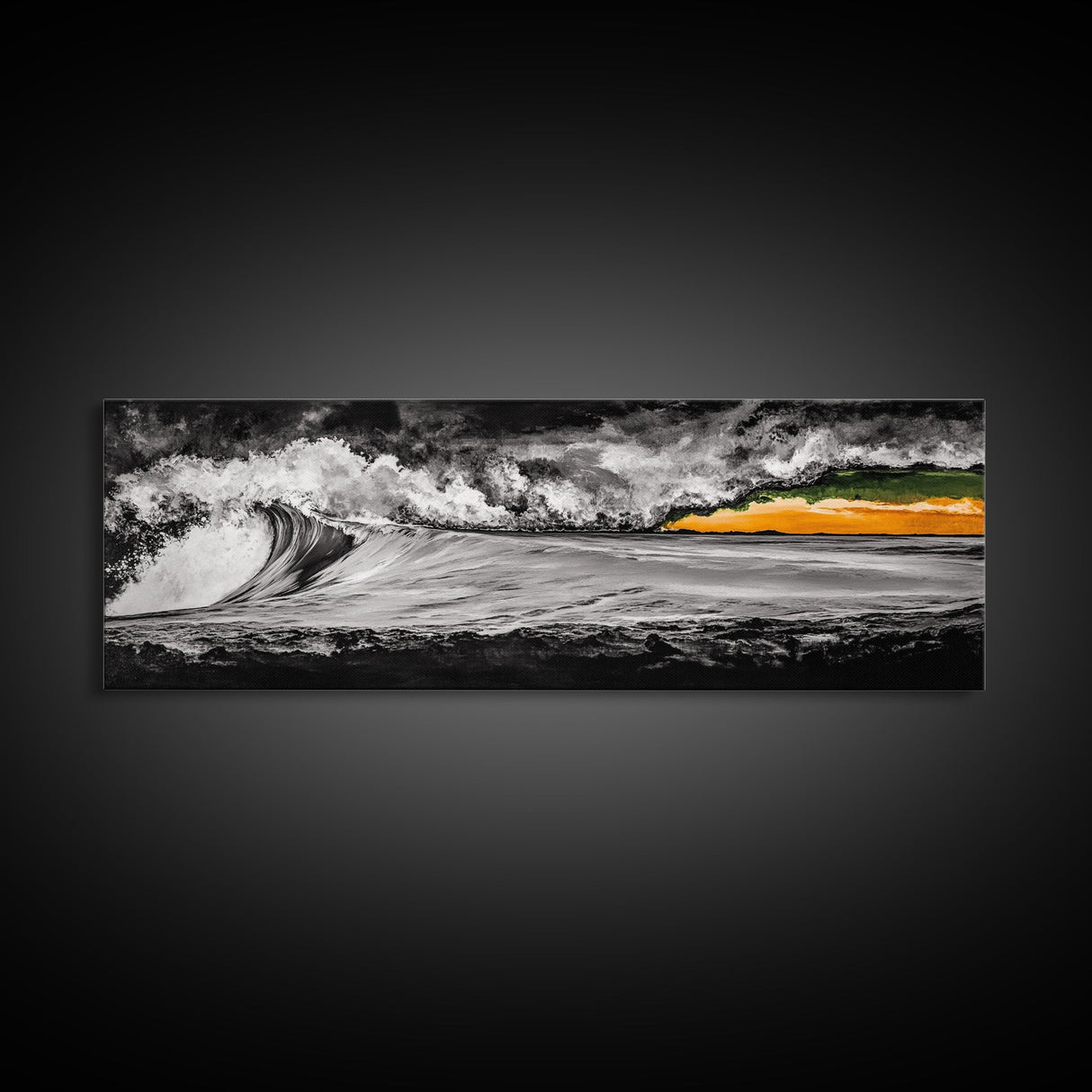 Dramatic, Ocean Wave, Black and White, Canvas Print, Coastal Wall Art, Modern Home Decor, Large Wall Art, Minimalist Art, Bedroom Wall Art