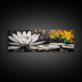Lotus Flower, Zen Wall Art, Minimalist Decor, Canvas Print, Black and White Botanical Art, Spa Room Decor, Meditation Space, Modern Artwork
